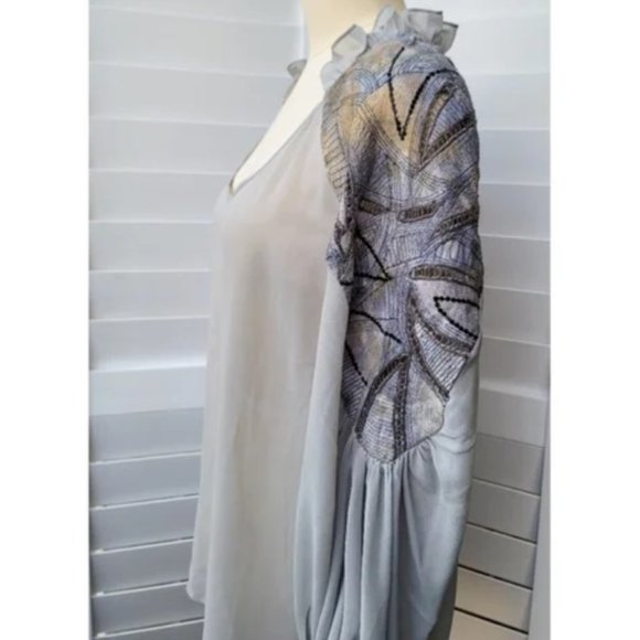 Anthropologie New Grey Silk Blouse, M - Picture 3 of 7